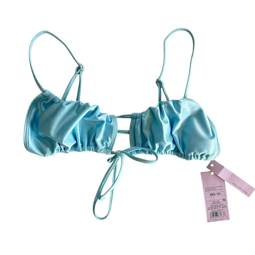 Wild Fable Blue Ruched Bikini Top Size Medium NWT